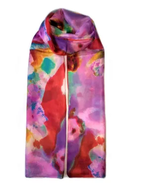 Rainbow Range| Large Silk Scarf Bloom Pink