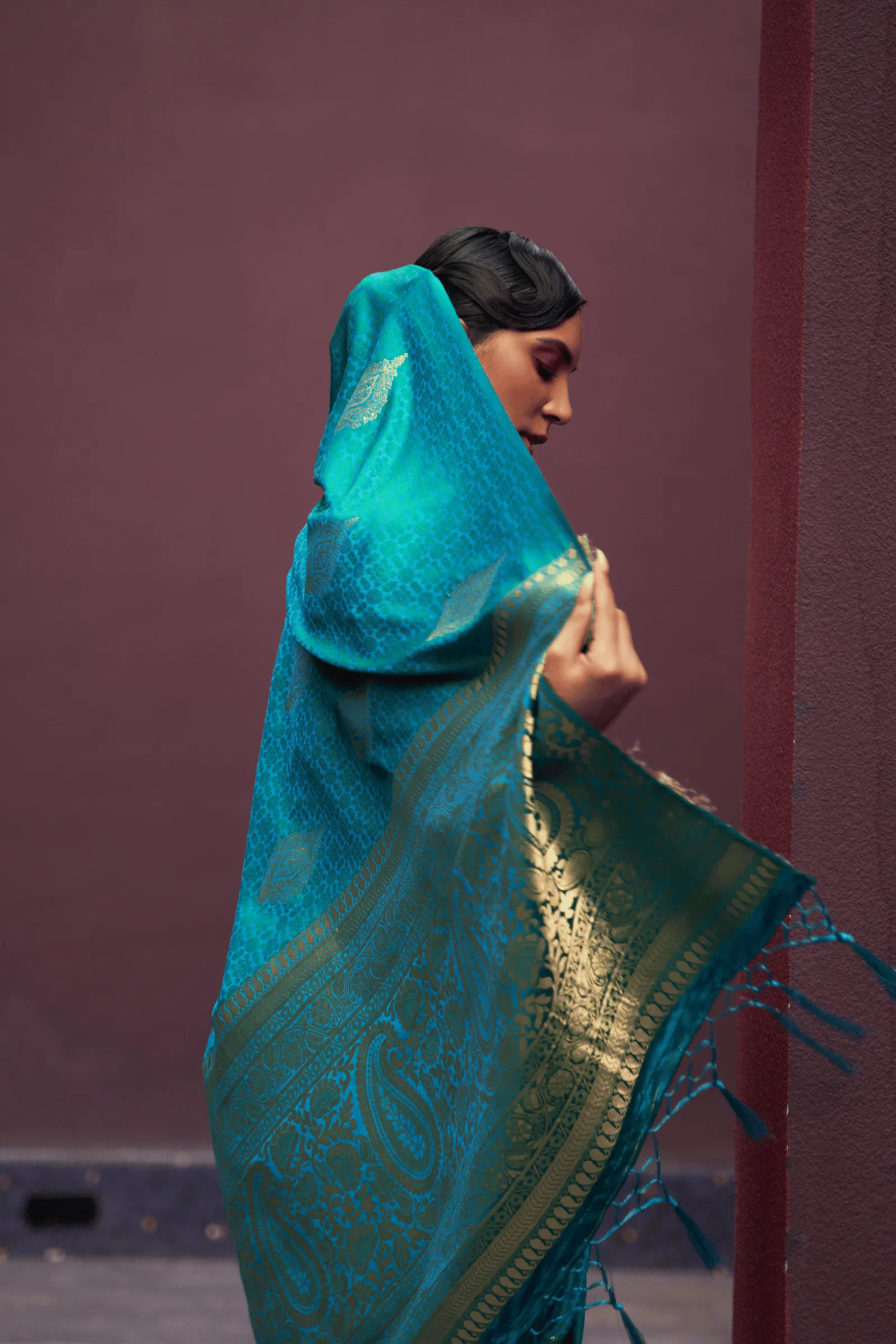 Ready to Wear Borderless Shaded Silk Saree