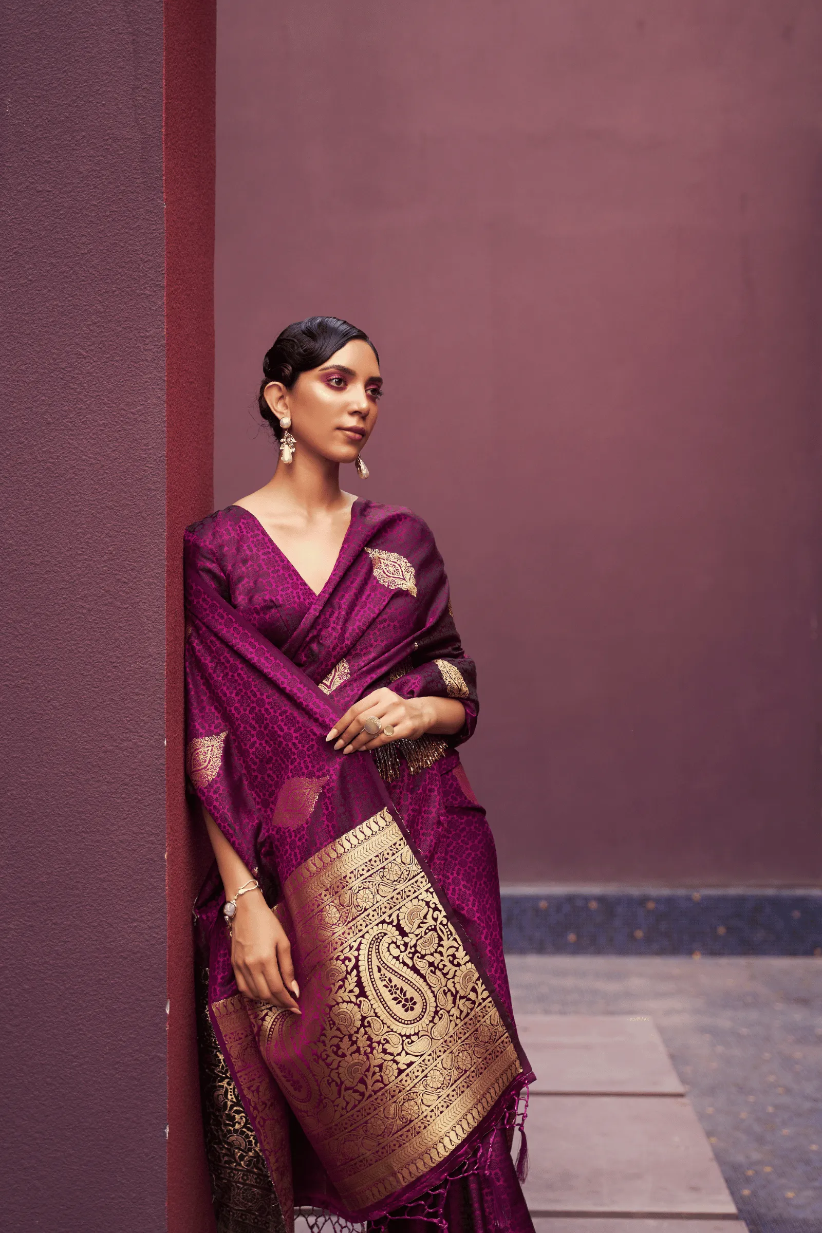 Ready to Wear Borderless Shaded Silk Saree