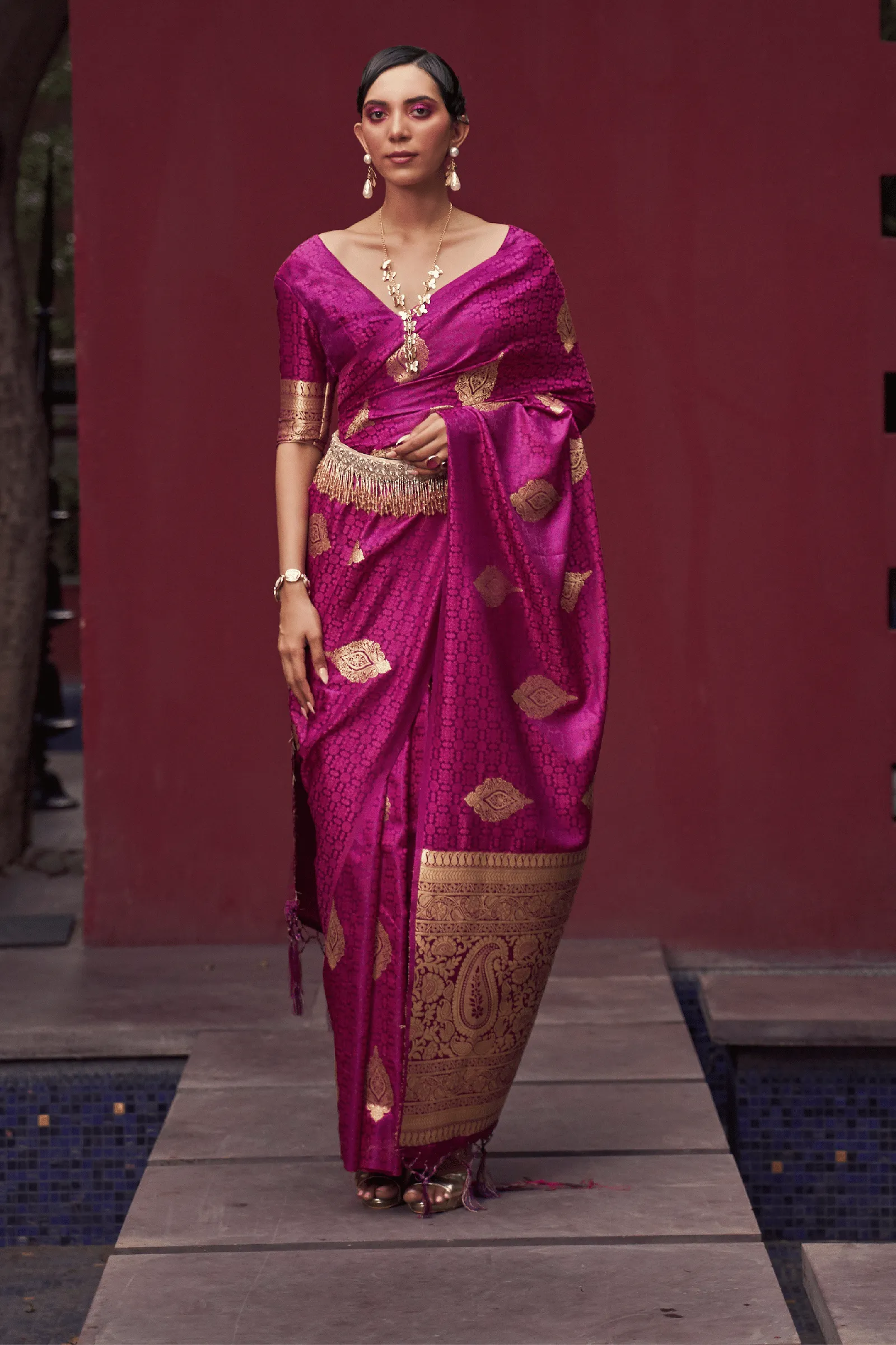 Ready to Wear Borderless Shaded Silk Saree