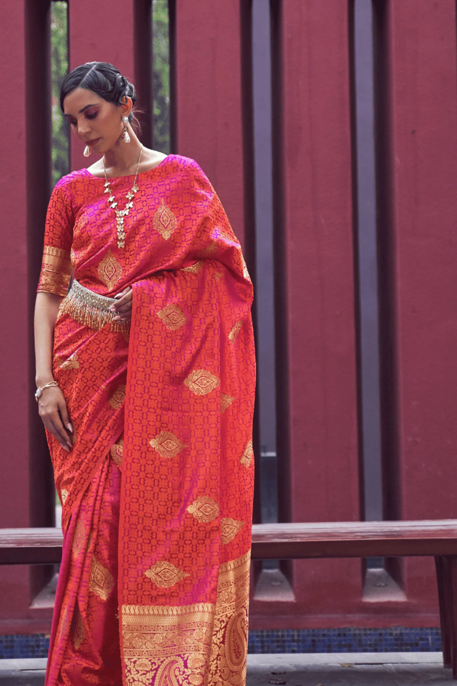 Ready to Wear Borderless Shaded Silk Saree