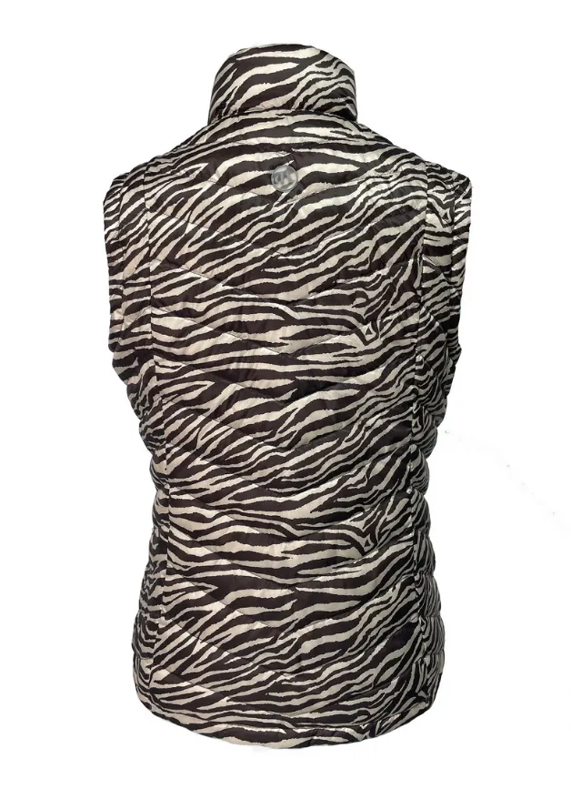 Reversible Chocolate/ Zebra Duck Down Vest