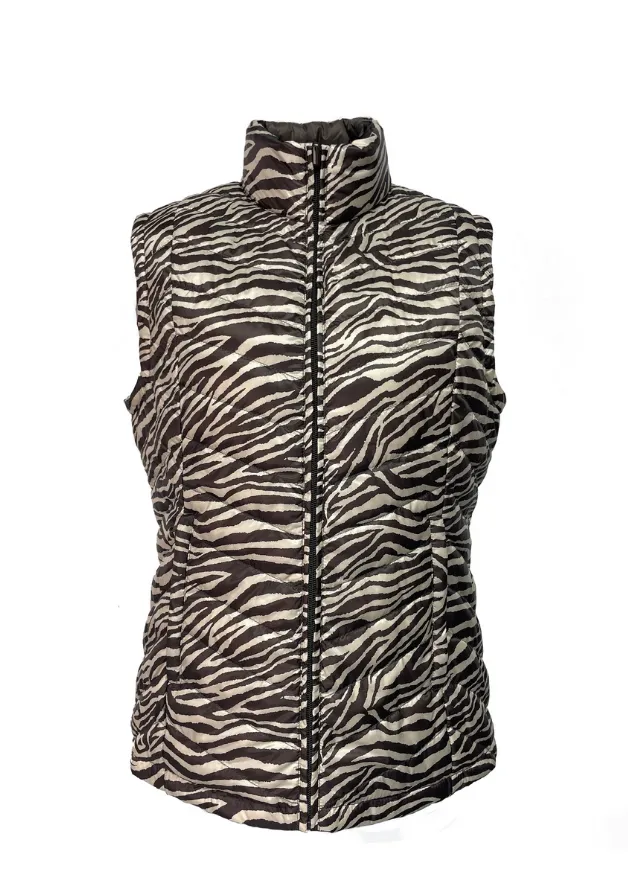 Reversible Chocolate/ Zebra Duck Down Vest