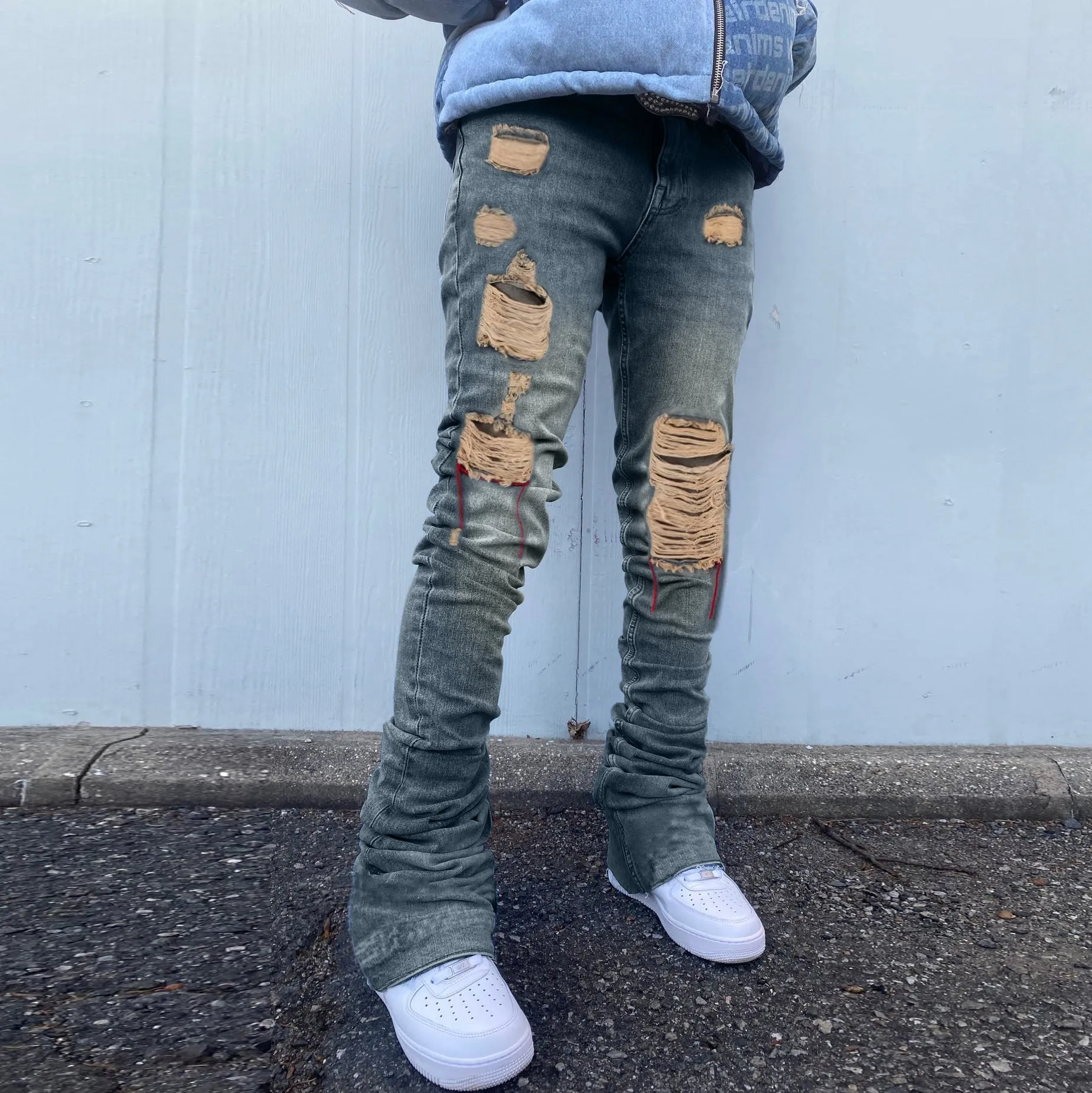 Ripped Street Hip Hop Style Jeans