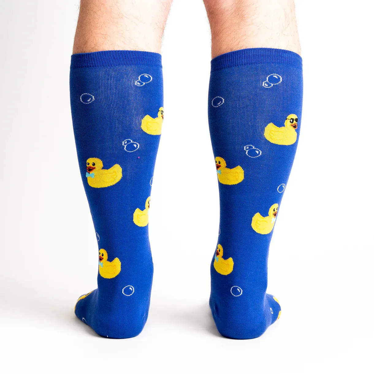 Rubber Duckie Knee High Socks in Extra Stretchy for Wide Calves