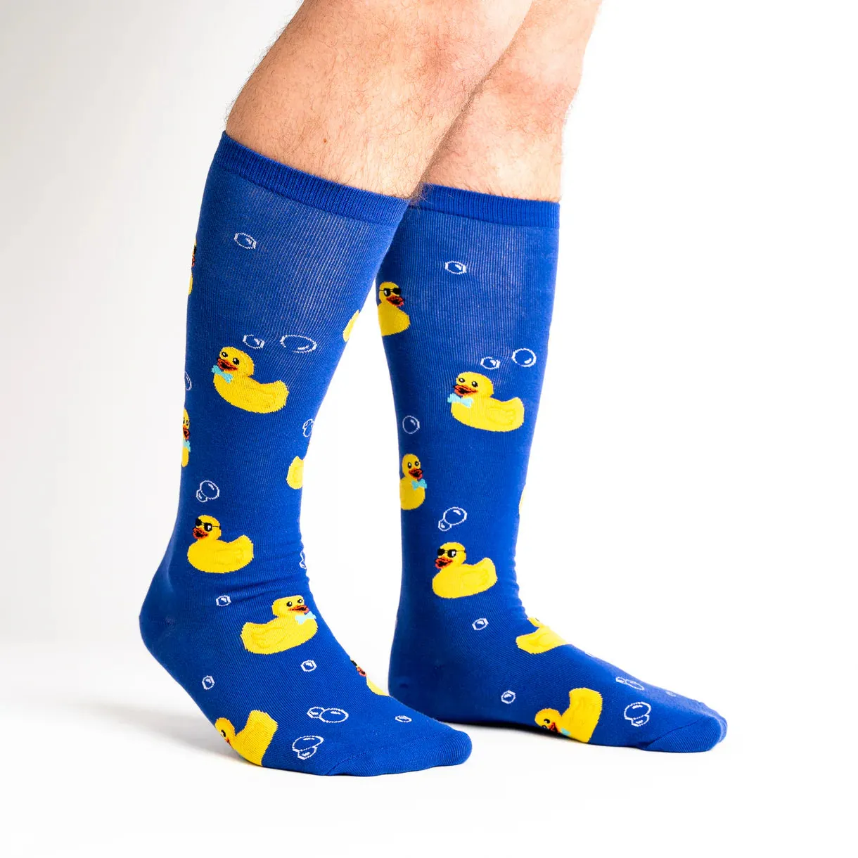 Rubber Duckie Knee High Socks in Extra Stretchy for Wide Calves