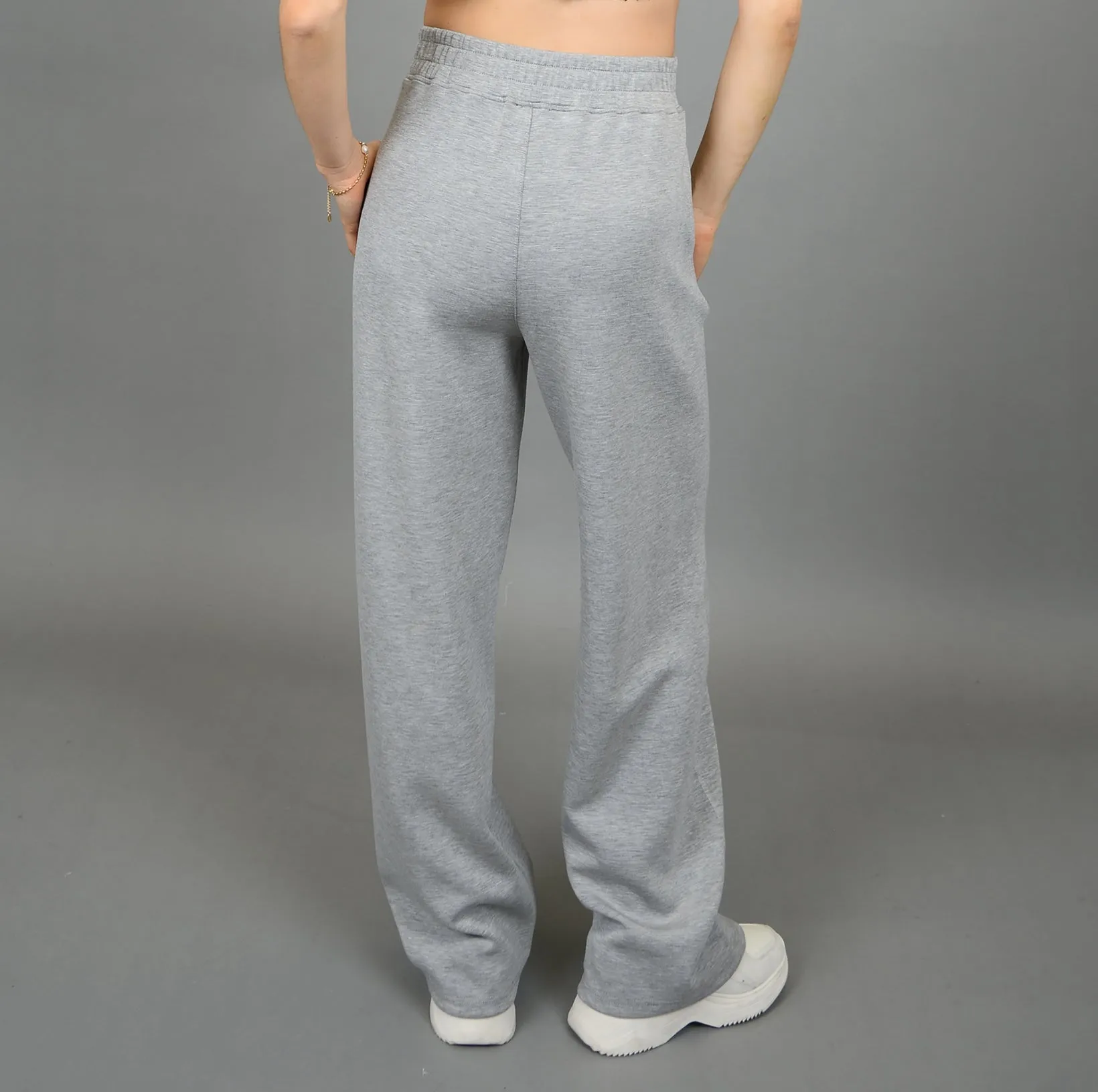 Second Skin Victoria Pull On Wide Leg Pants Heather Grey