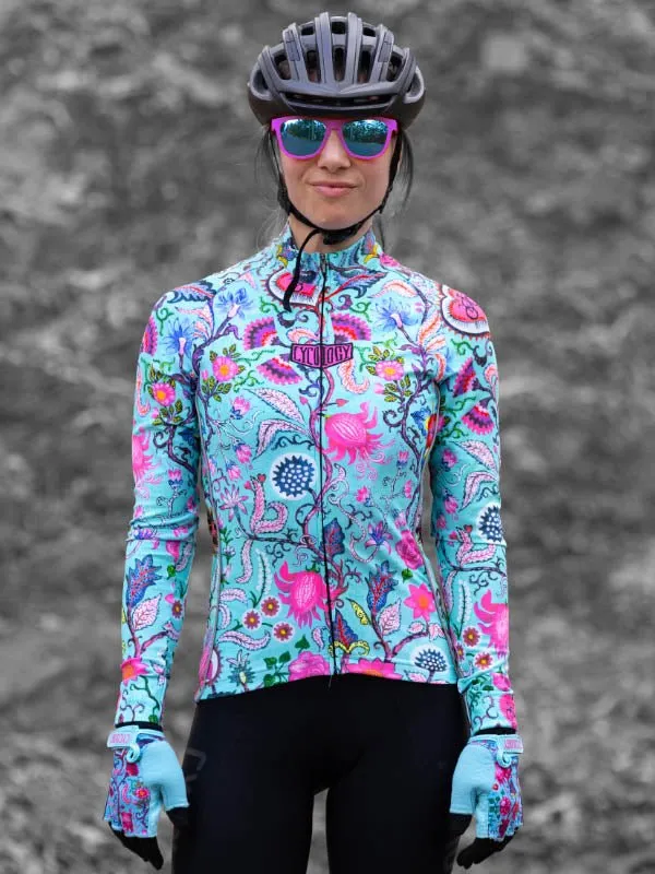 Secret Garden Women's Winter Long Sleeve Jersey Aqua