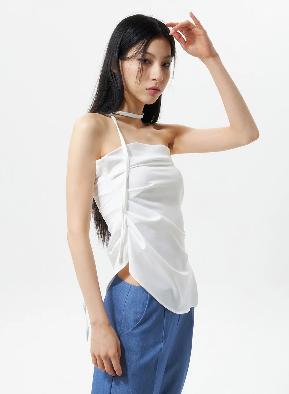 Sleeveless Top And Scarf Set IU326