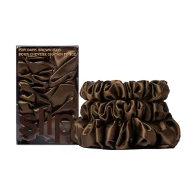 Slip Midi/Large Scrunchies Set - Dark Brown