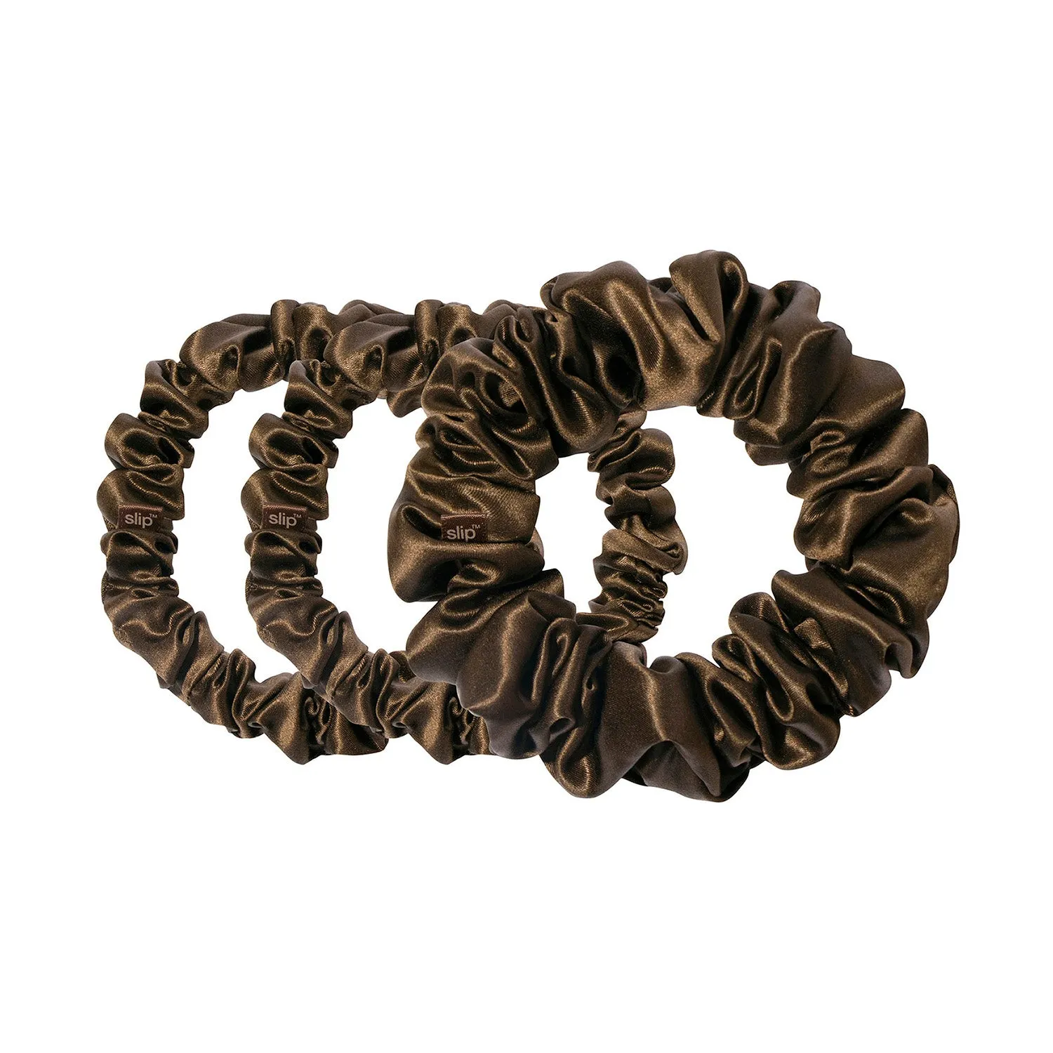 Slip Midi/Large Scrunchies Set - Dark Brown