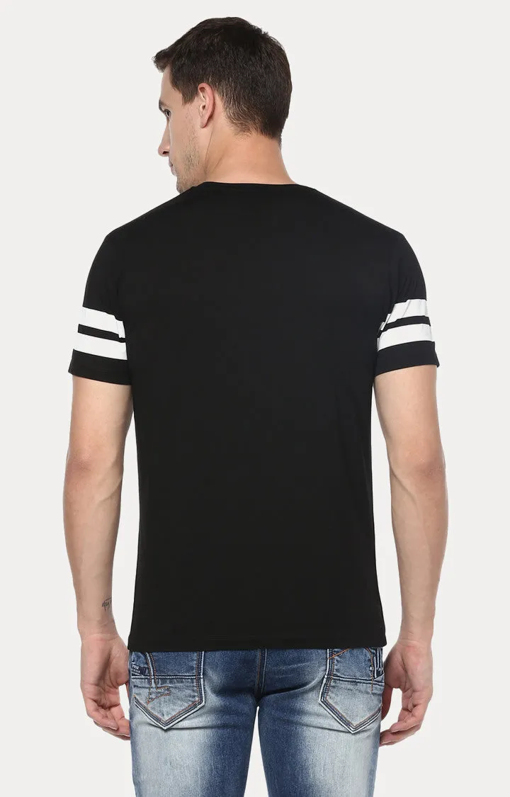 Spykar Men Black Printed Slim Fit T-Shirt