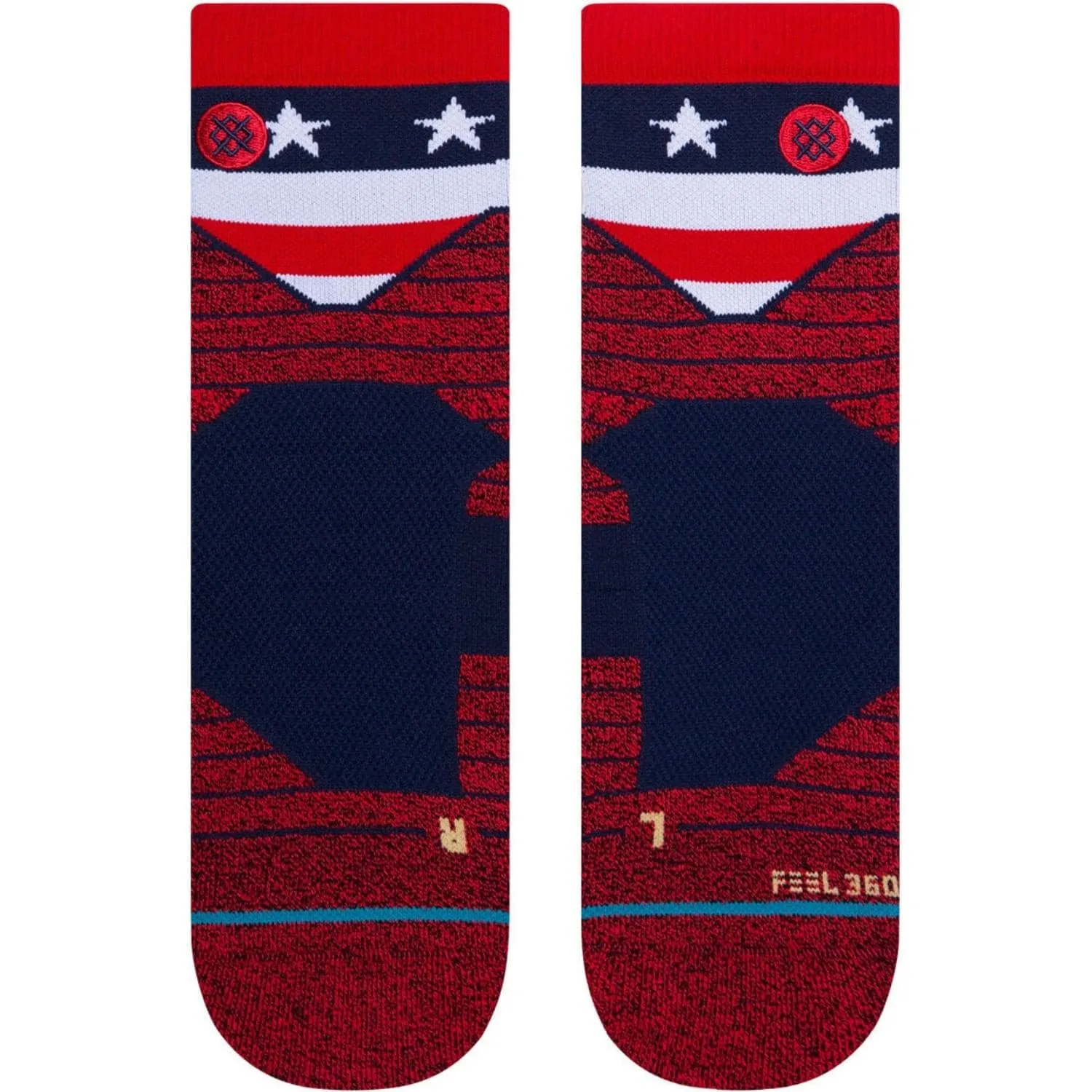 Stance American QTR Quarter Performance Socks - Red