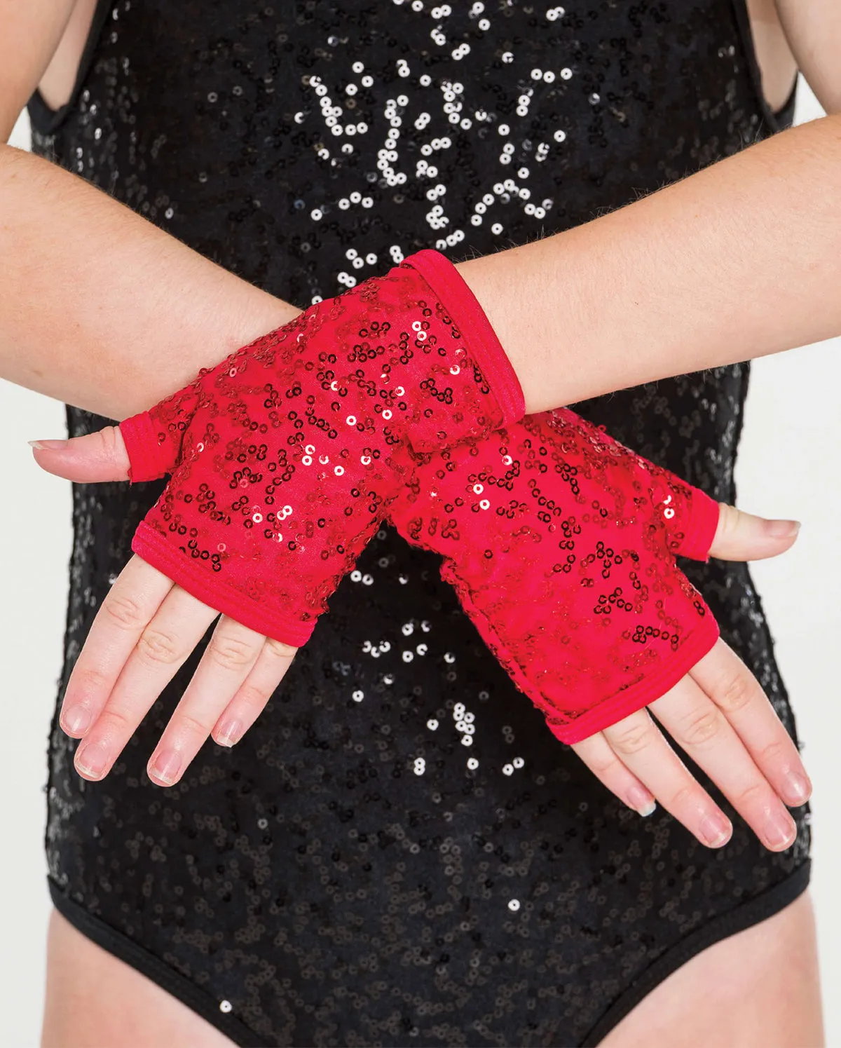 Studio 7, Sequin Fingerless Gloves (9 Colours) ACC05