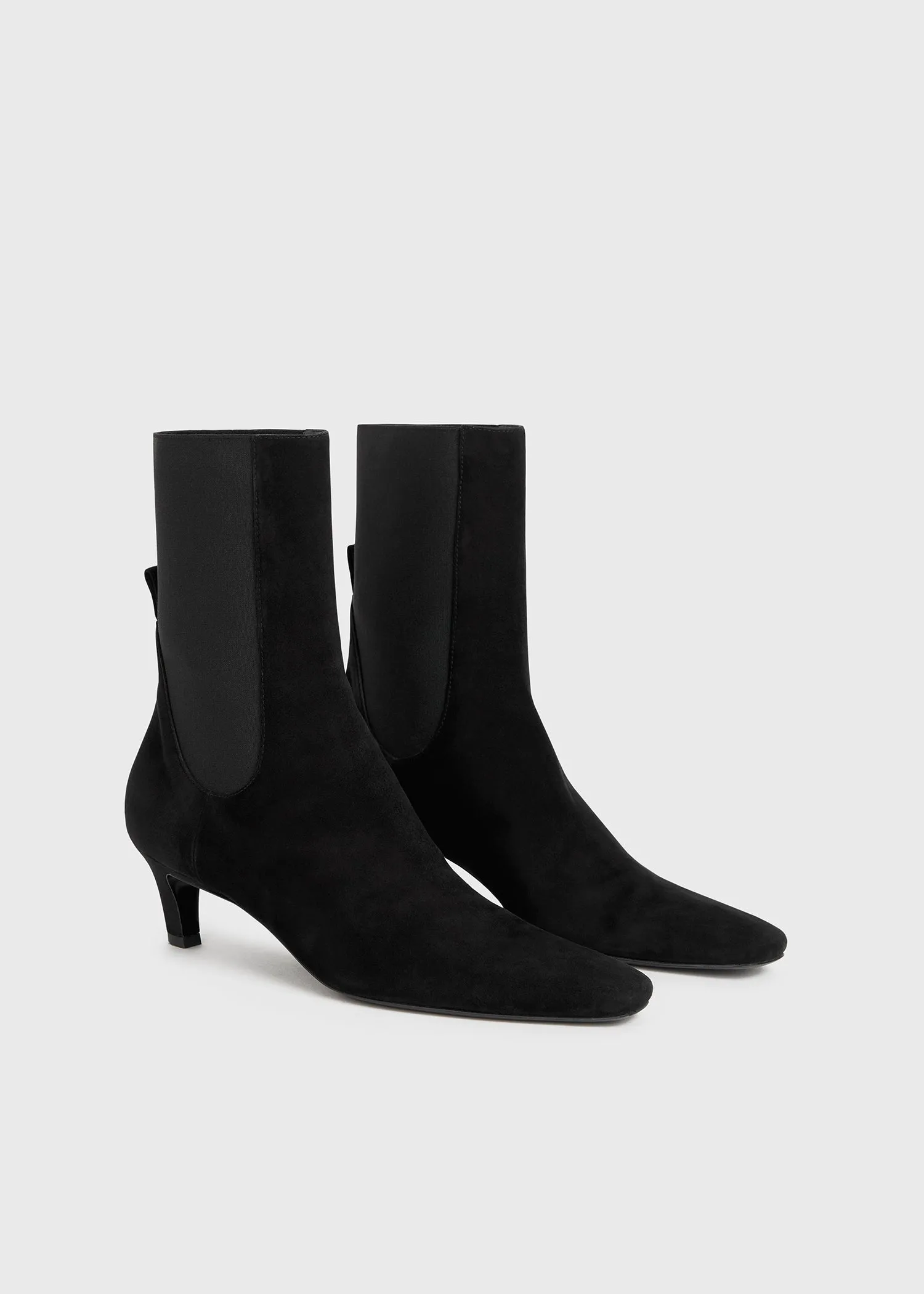 Suede mid-heel boots black