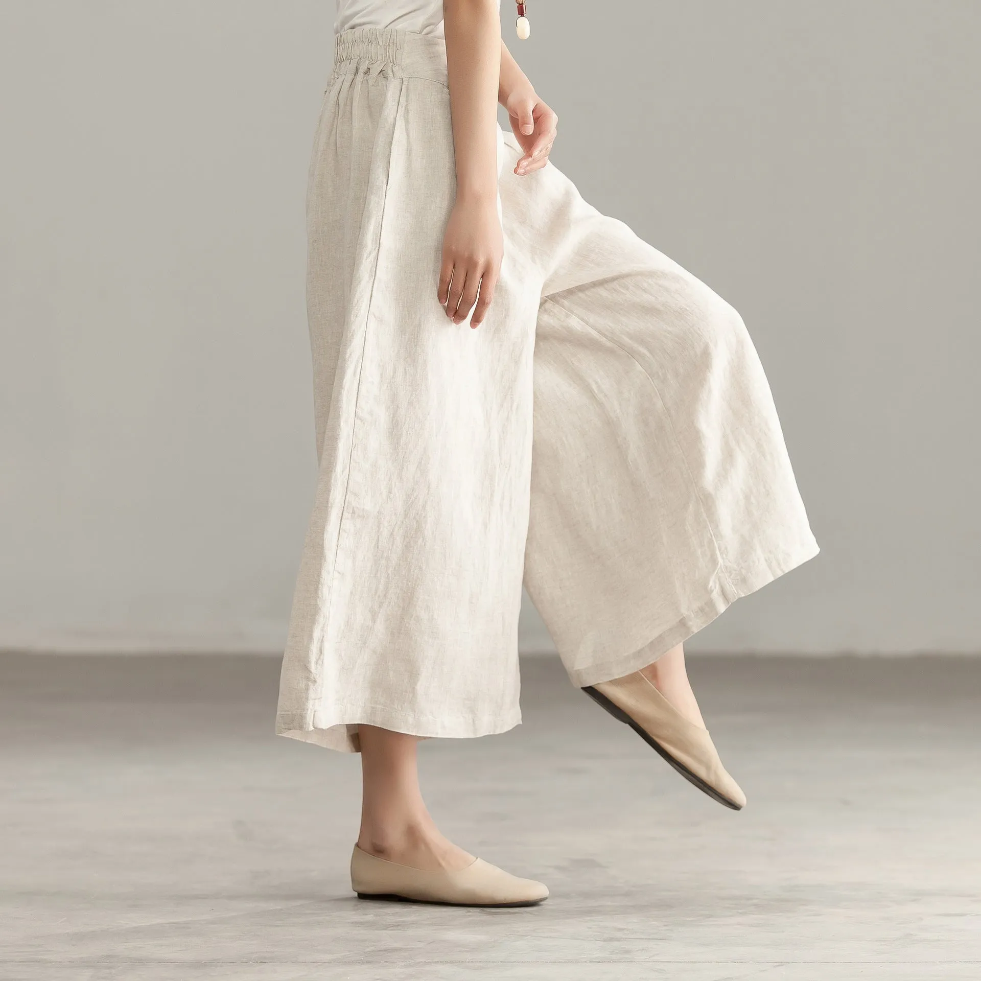 Summer Women Linen wide Leg Pants