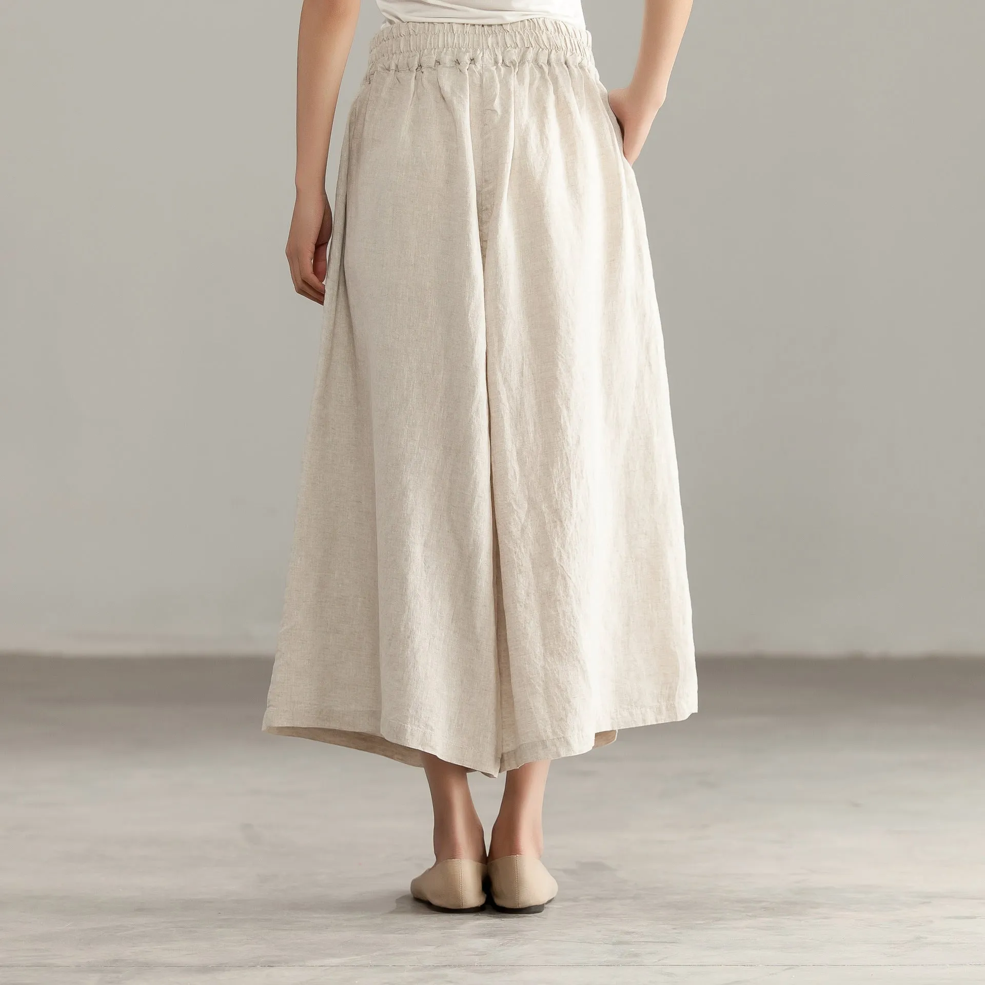 Summer Women Linen wide Leg Pants