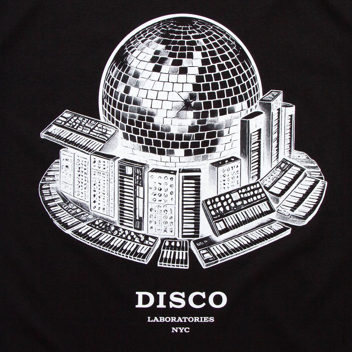 Synthesizer Disco Labs NYC Front Print - Tshirt - Black