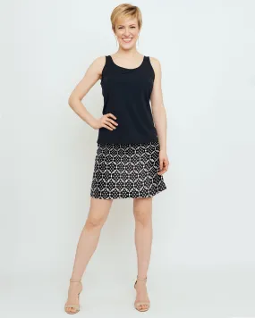 Tenerife Skort in Black and White Clover Tiles