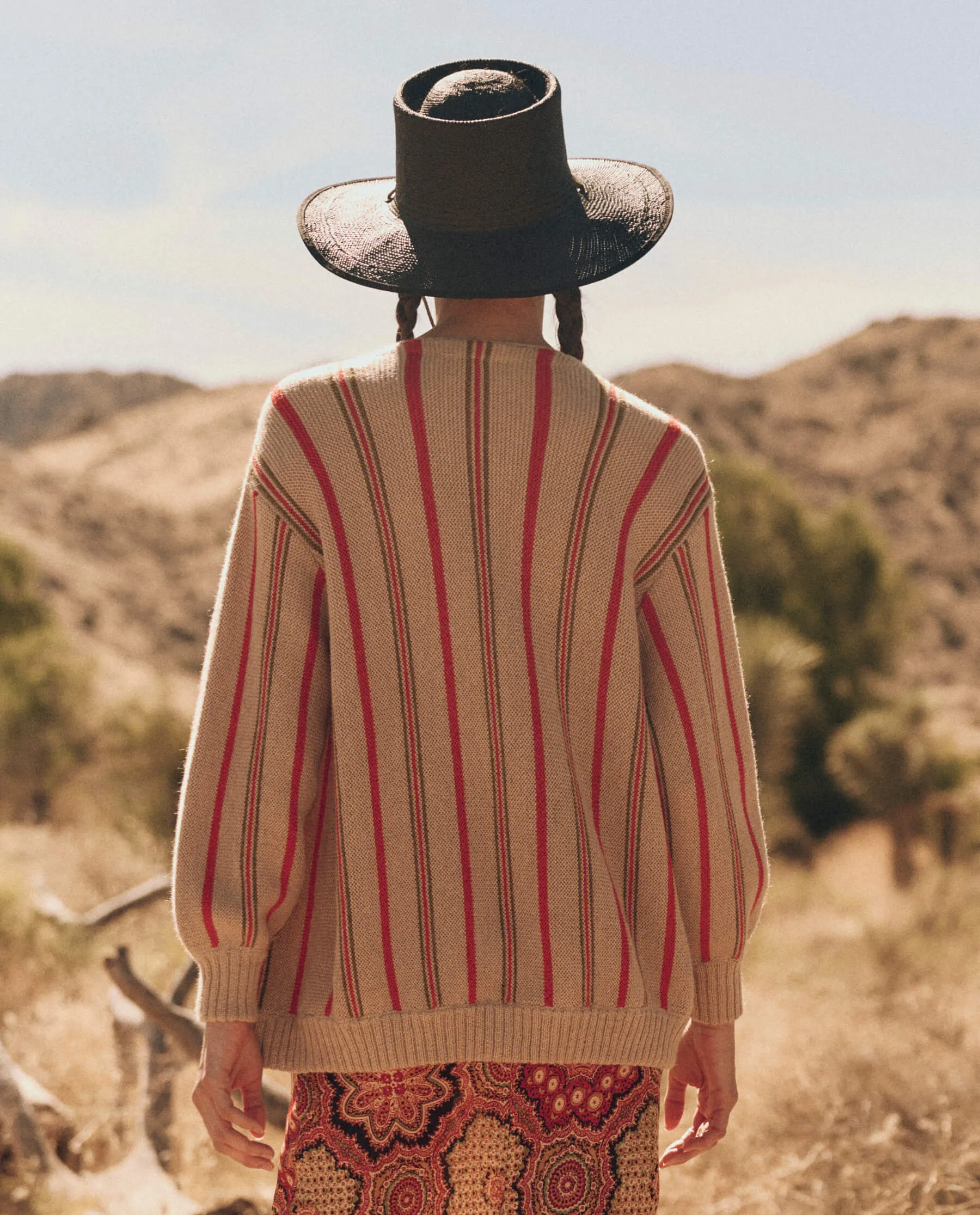 The Everett Cardigan. -- Oatmeal Heritage Stripe