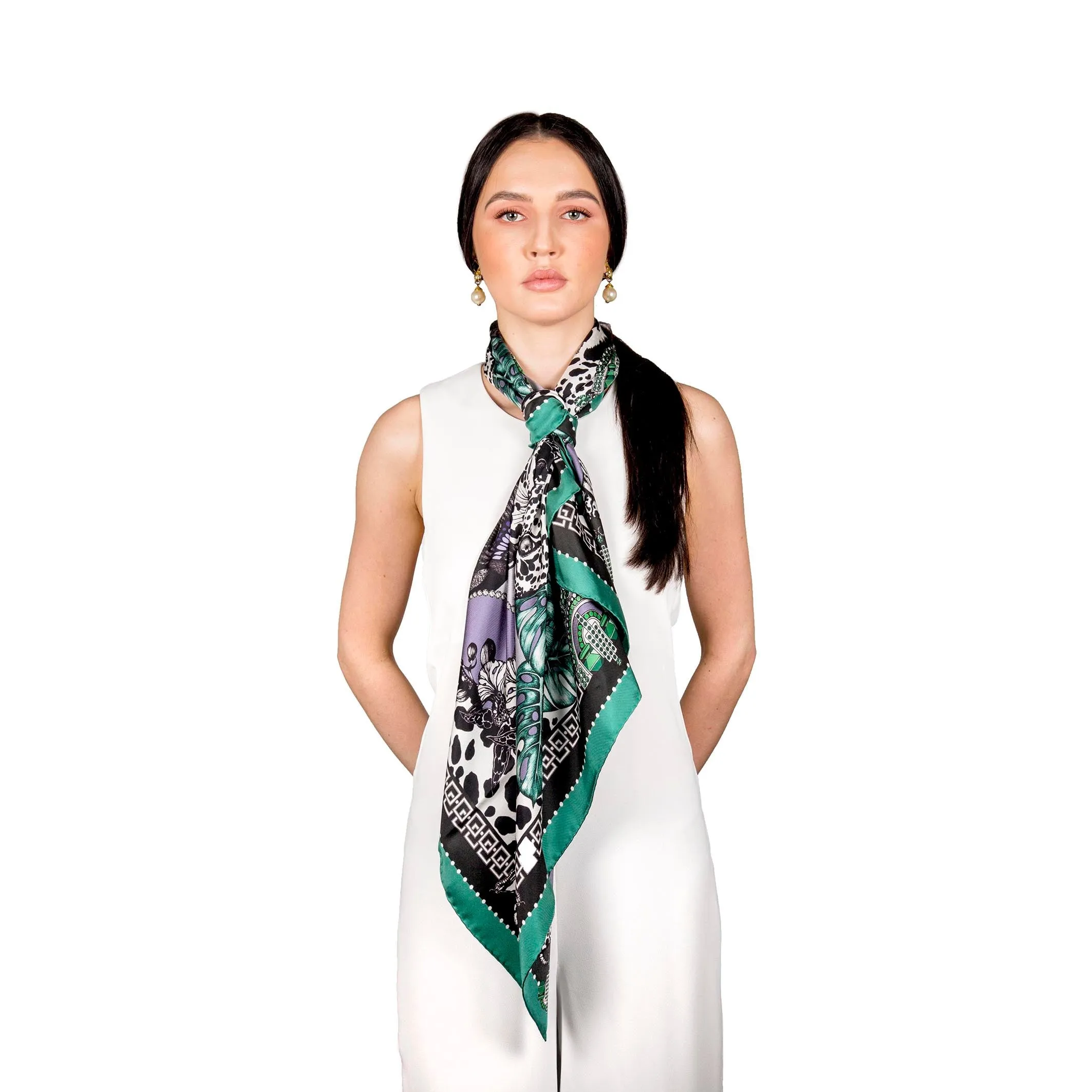 The Jewel & Jaguar Silk Scarf | 130x130cm [Preorder]