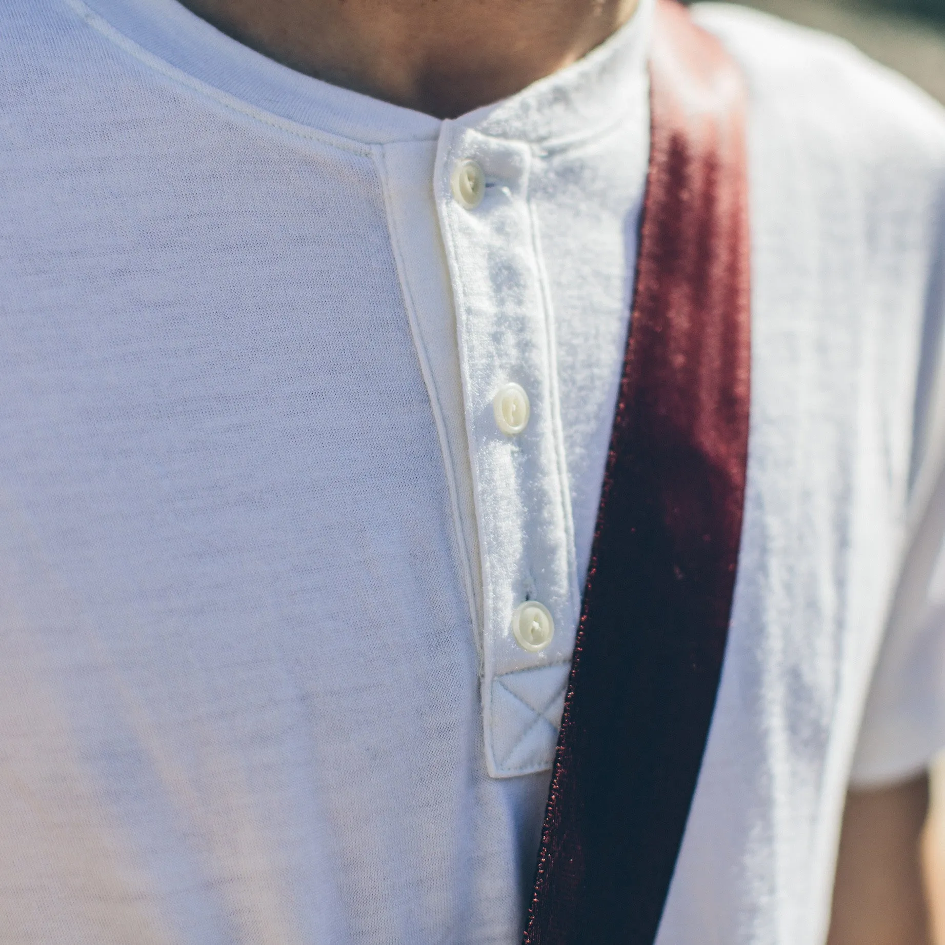 The Short Sleeve Henley in Natural Merino