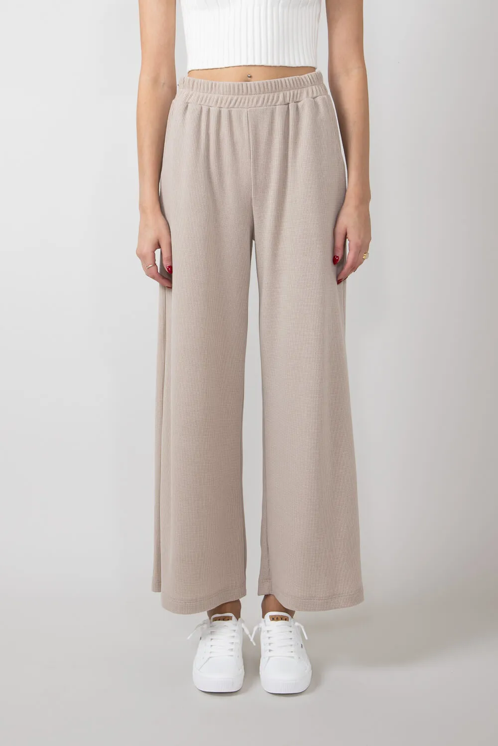 Thermal Wide Leg Pants for Women in Taupe | P70169B-TAUPEII