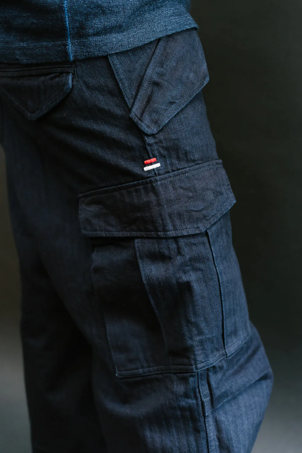 TNK305IDID - Herringbone M65 Pants - Indigo x Indigo