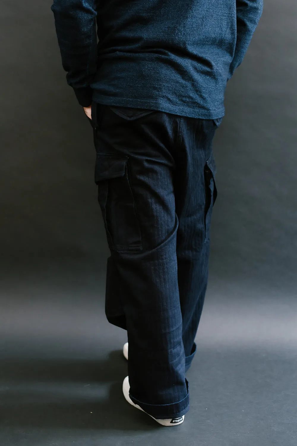 TNK305IDID - Herringbone M65 Pants - Indigo x Indigo