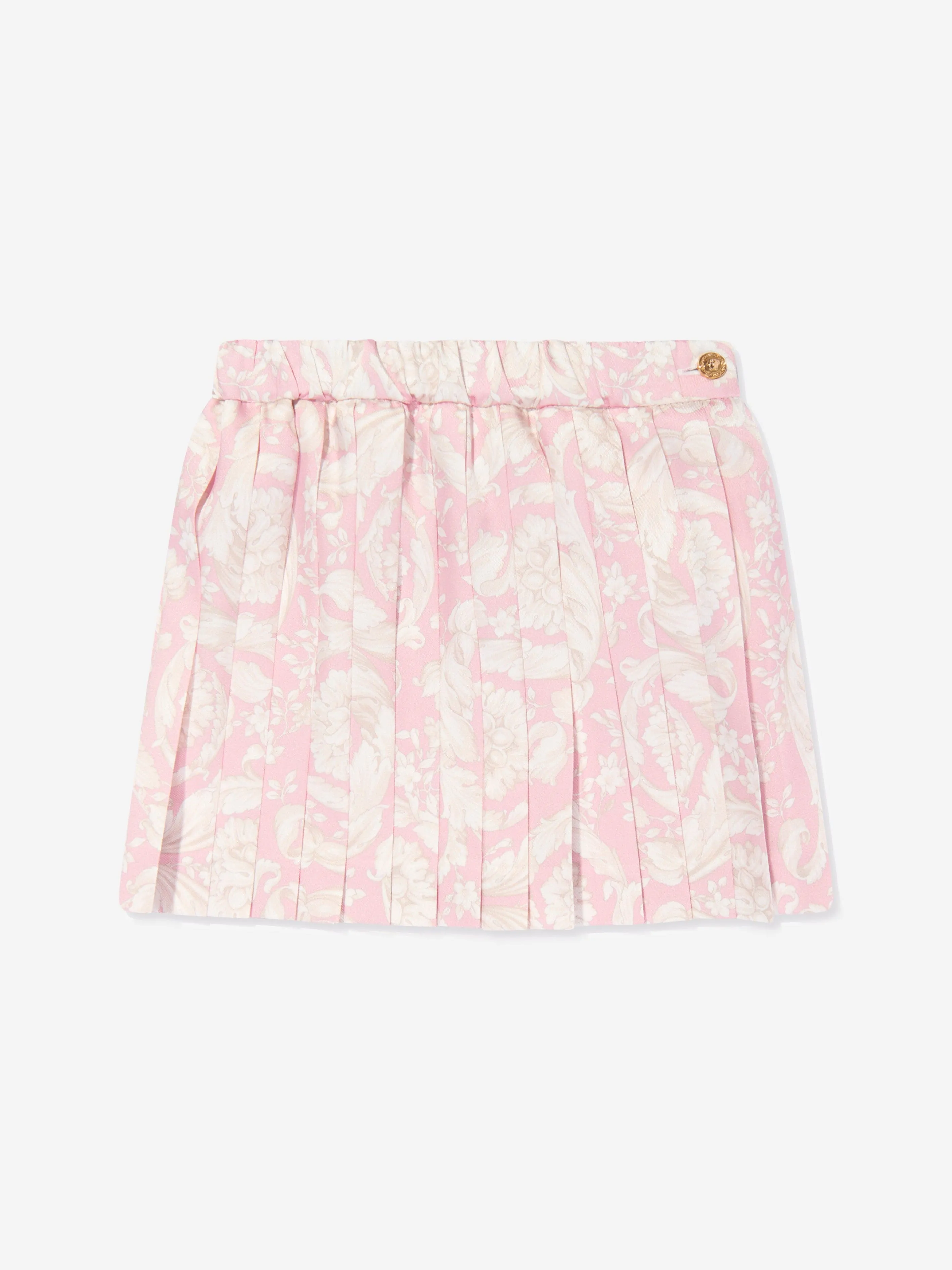 Versace Baby Girls Barocco Pleated Skirt in Pink