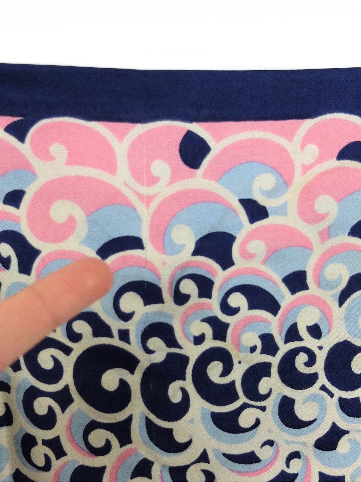 Vintage 60s Psychedelic Mod Abstract Pink & Blue Long Wide Neck Tie Scarf