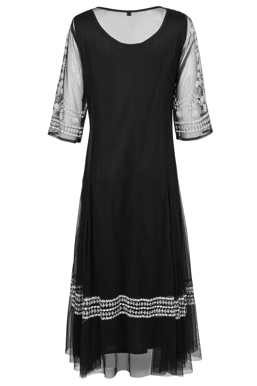 Vintage Collection Embroidered Mesh Maxi Dress