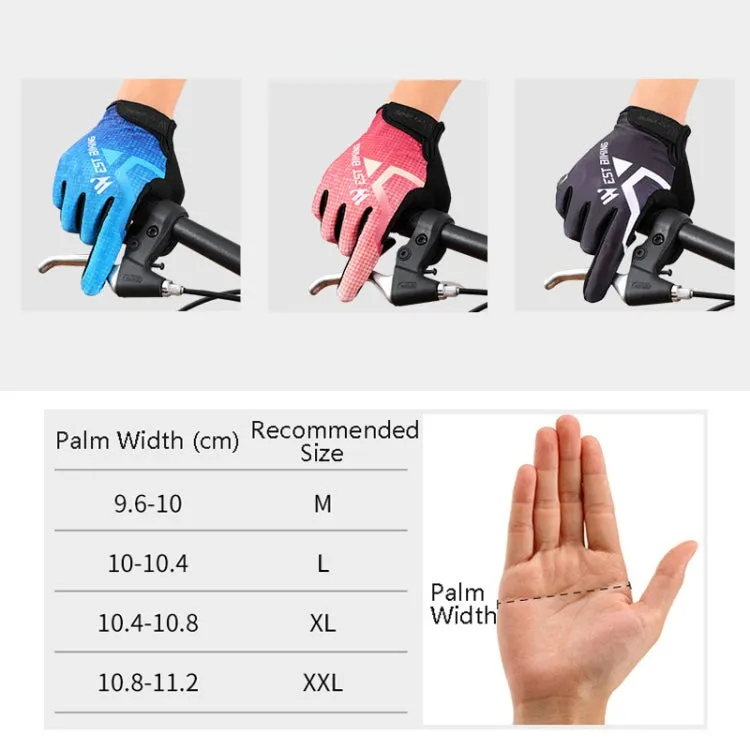 WEST BIKING YP0211216 Riding Gloves Bike Shock Absorption Touch Screen Full Finger Glove, Size: XXL(Black)