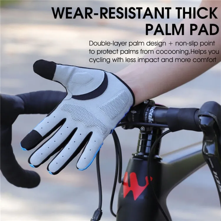 WEST BIKING YP0211216 Riding Gloves Bike Shock Absorption Touch Screen Full Finger Glove, Size: XXL(Black)