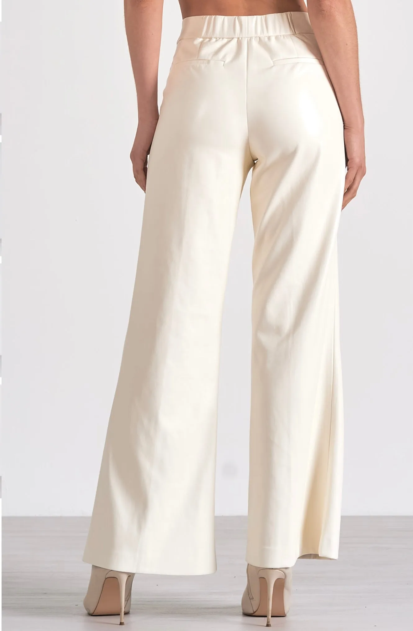 Winter White Faux Leather Pants