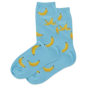 WOMEN'S BANANA PEELS CREW SOCKS