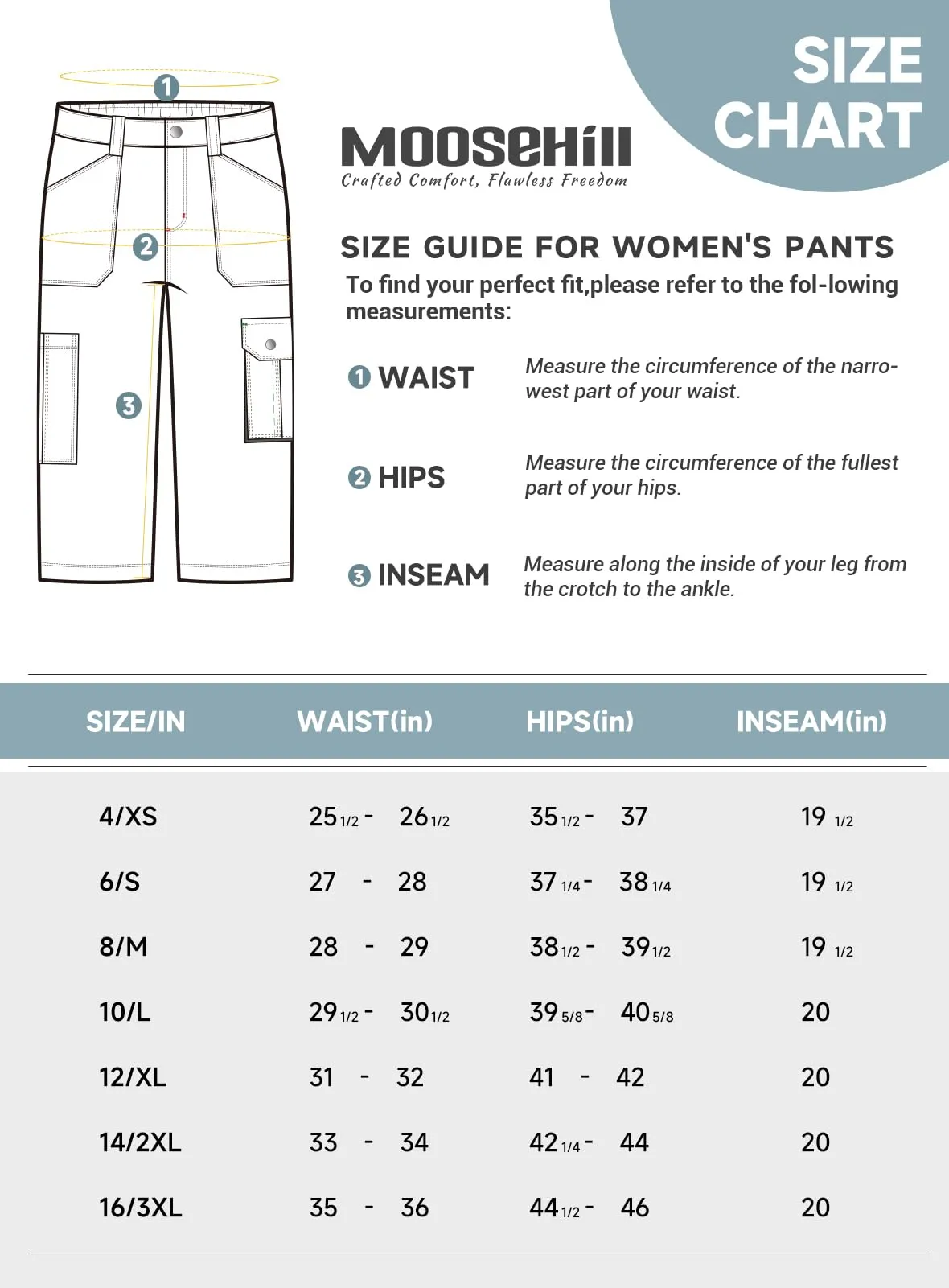 Women's Cargo Capris Pants High Waist Waterproof Hiking Casual Travel Summer Pants for Women with 6 Pockets