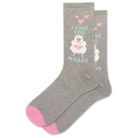 WOMEN'S I LOVE YOU MAAAA CREW SOCK