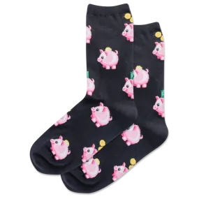 WOMEN'S PIGGY BANK CREW SOCKS