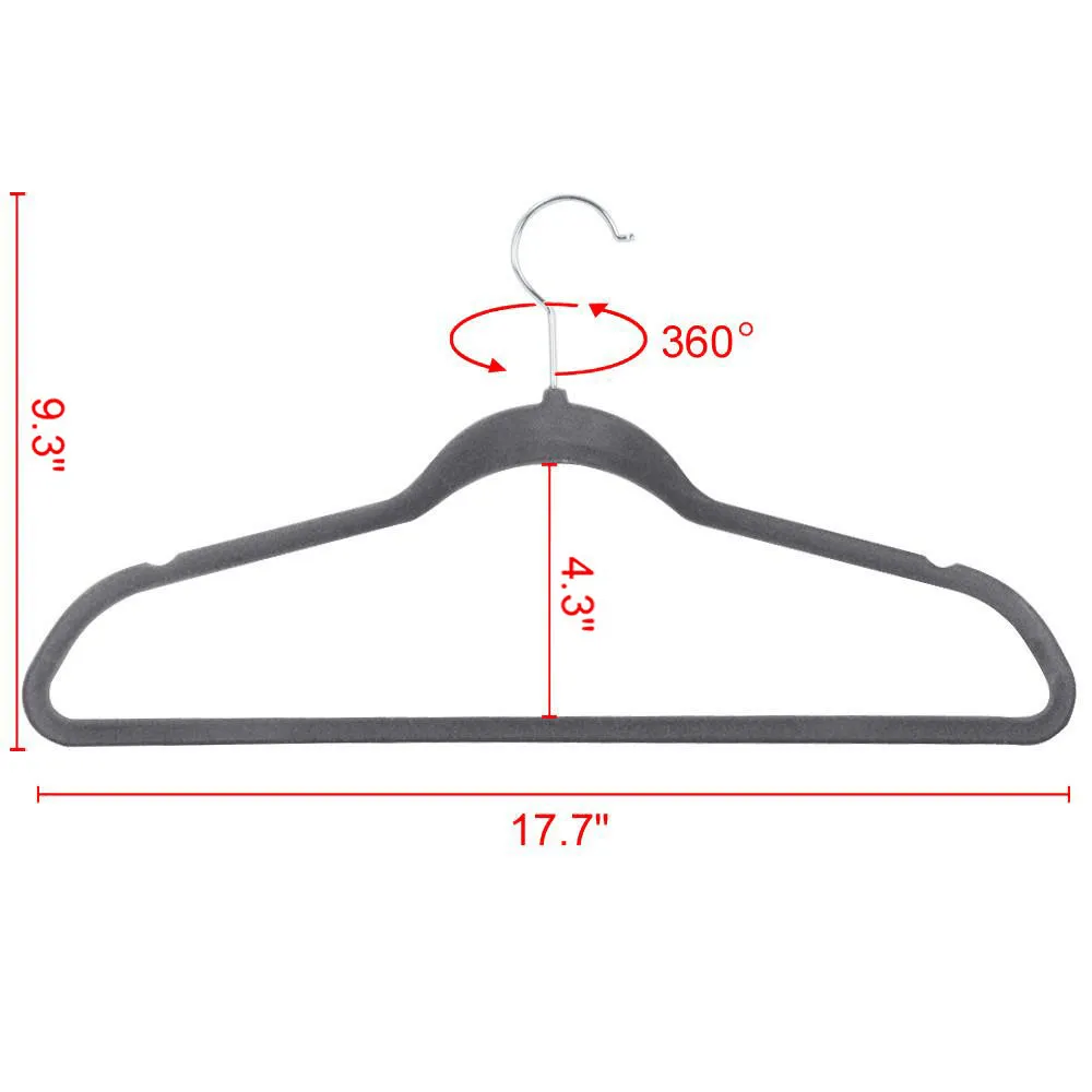 Yaheetech Velvet Hangers Gray