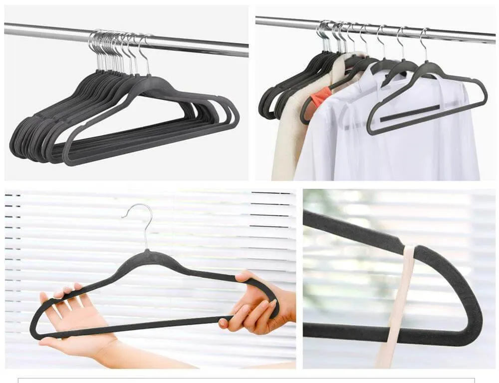 Yaheetech Velvet Hangers Gray