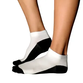 YoU Compression® White & Black Sole • Ankle Socks 20-30 mmHg